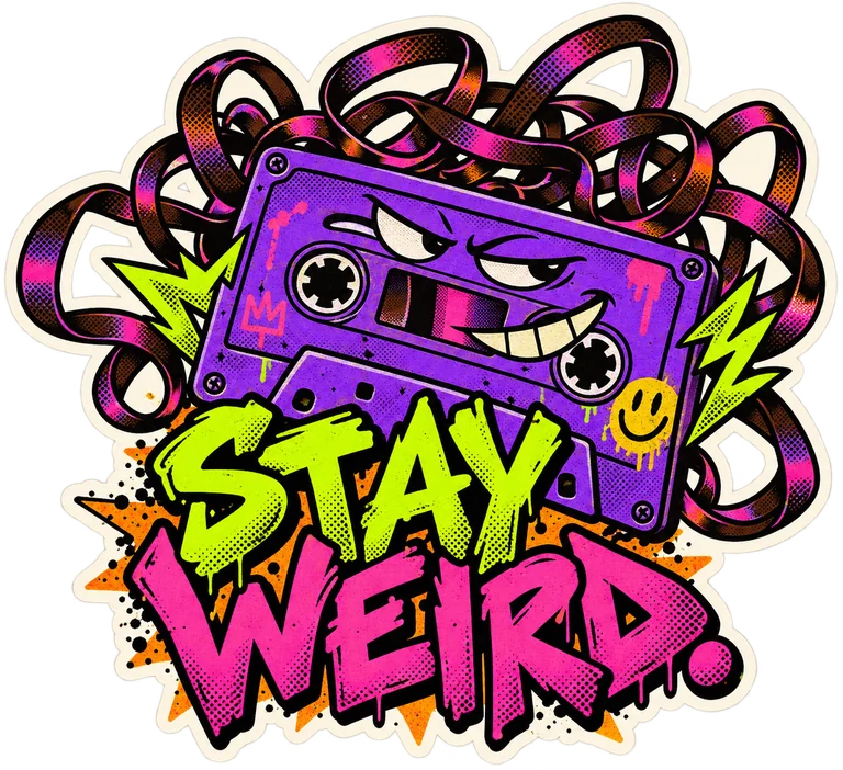 Stay Weird tangled cassette
